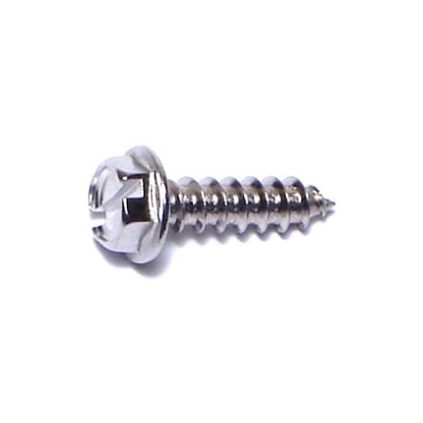 Midwest Fastener Sheet Metal Screw, #8 x 5/8 in, 18-8 Stainless Steel Flange Hex Head Slotted Drive, 100 PK 08171 - main